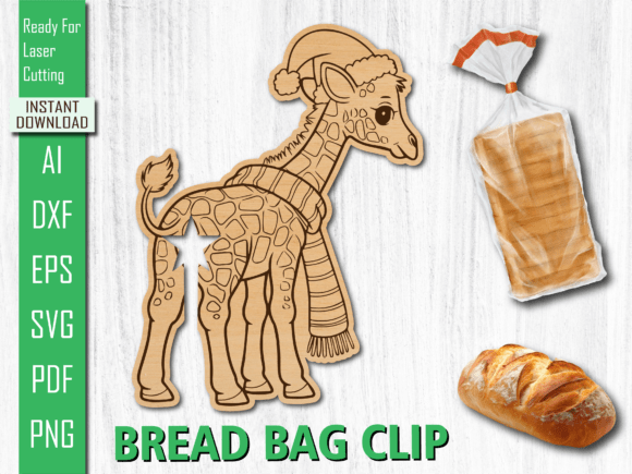 Download Animal Laser Cut Giraffe Bread Bag Clip - Premium Resources