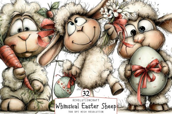Download Whimsical Easter Sheep Clipart - Easter sheep clipart Collection