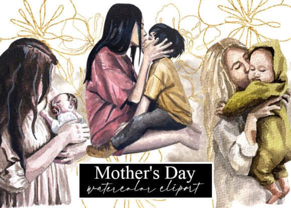 Download Mother's Day. Mom. Watercolor Clipart - Mother Collection