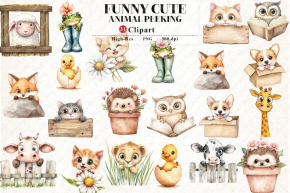 Download Funny Cute Animal Peeking Clipart - Premium Resources