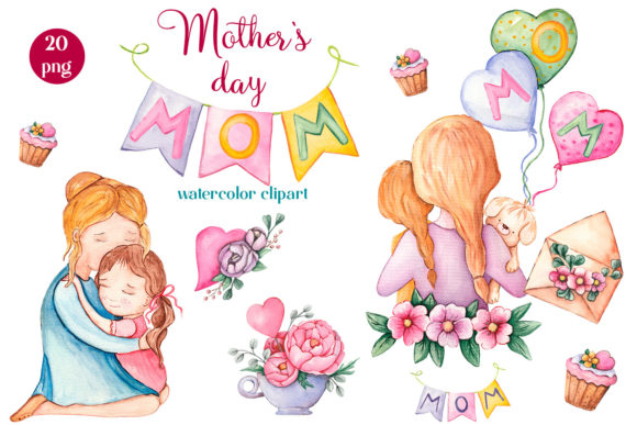Download Mom Watercolor Clipart, Mother's Day - Mother Collection