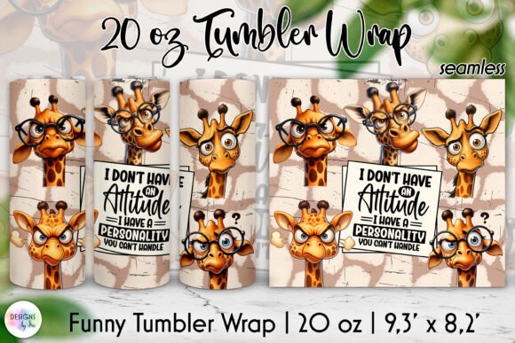 Download Funny Giraffe Tumbler Wrap, Sarcastic - Premium Bundle