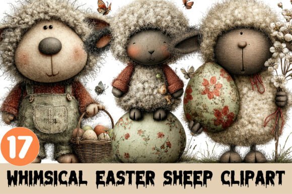 Download Whimsical Easter Sheep Clipart. - Easter sheep clipart Collection