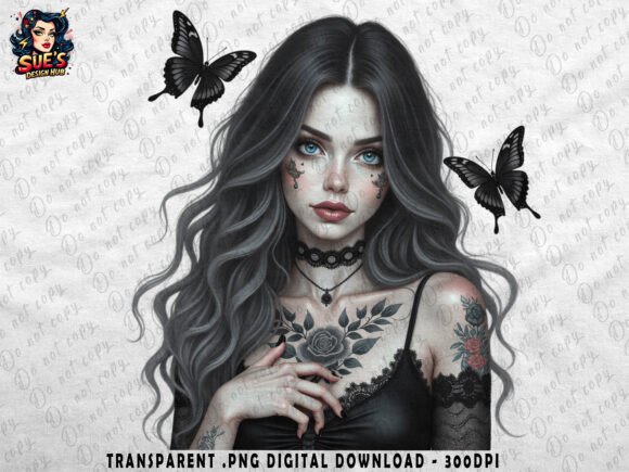 Download Gothic Beauty with Black Roses - Beauty Collection